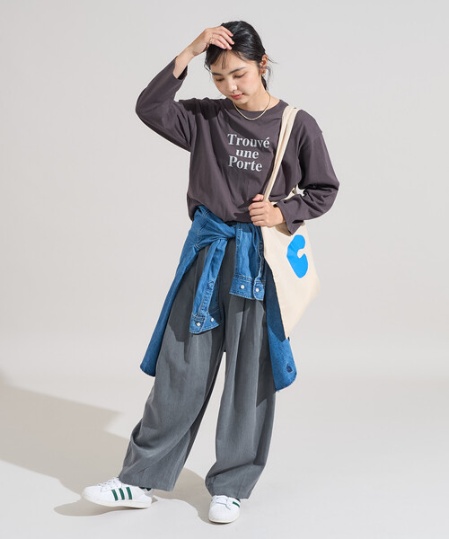 FREAK'S STORE(フリークスストア)の「【セットアイテム】オーガンジー ロゴTシャツセット(Tシャツ/カットソー・レディース・オフホワイト/サックスブルー/チャコール・フリ-)」の4枚目の写真