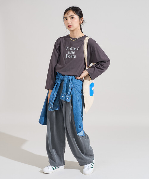 FREAK'S STORE(フリークスストア)の「【セットアイテム】オーガンジー ロゴTシャツセット(Tシャツ/カットソー・レディース・オフホワイト/サックスブルー/チャコール・フリ-)」の5枚目の写真