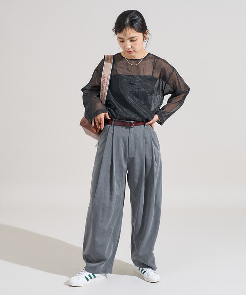 FREAK'S STORE(フリークスストア)の「【セットアイテム】オーガンジー ロゴTシャツセット(Tシャツ/カットソー・レディース・オフホワイト/サックスブルー/チャコール・フリ-)」の12枚目の写真