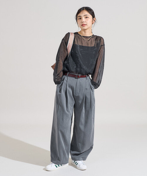 FREAK'S STORE(フリークスストア)の「【セットアイテム】オーガンジー ロゴTシャツセット(Tシャツ/カットソー・レディース・オフホワイト/サックスブルー/チャコール・フリ-)」の13枚目の写真