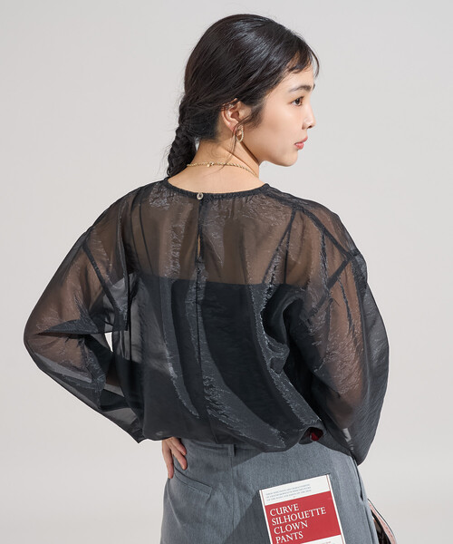 FREAK'S STORE(フリークスストア)の「【セットアイテム】オーガンジー ロゴTシャツセット(Tシャツ/カットソー・レディース・オフホワイト/サックスブルー/チャコール・フリ-)」の18枚目の写真