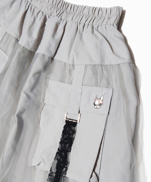 CRYSTAL BALL（クリスタルボール）の「Tulle Lace Pocket Skirt（スカート・レディース・グレー・FREE）」の3枚目の写真