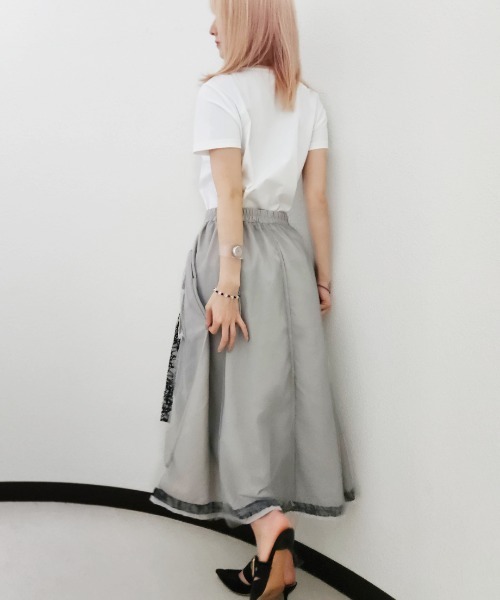 CRYSTAL BALL（クリスタルボール）の「Tulle Lace Pocket Skirt（スカート・レディース・グレー・FREE）」の5枚目の写真