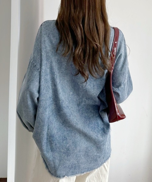 A.D.C.L.(エーディーシーエル)の「Cozyダブルポケットオーバーサイズデニムビッグシャツ(シャツ/ブラウス・レディース・ブルー/ネイビー・L/M)」の18枚目の写真