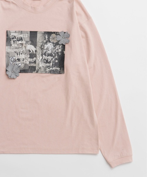 MAISON SPECIAL（メゾンスペシャル）の「Garden Flower Photo Print Long Sleeve Tee/ガーデンフォトフラワーロンT（Tシャツ/カットソー・レディース・ピンク/ホワイト/チャコールグレー・FREE）」の5枚目の写真