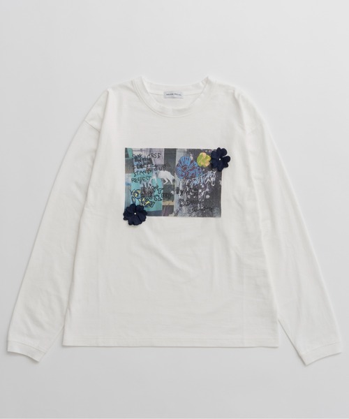 セール】Garden Flower Photo Print Long Sleeve Tee/ガーデンフォト