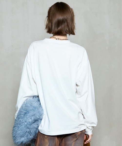セール】Garden Flower Photo Print Long Sleeve Tee/ガーデンフォト