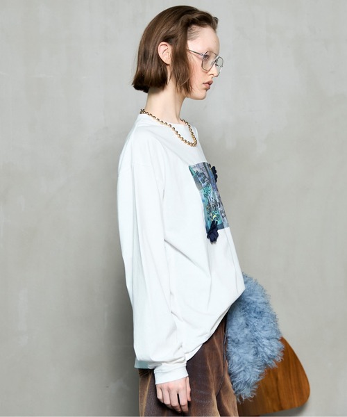 MAISON SPECIAL（メゾンスペシャル）の「Garden Flower Photo Print Long Sleeve Tee/ガーデンフォトフラワーロンT（Tシャツ/カットソー・レディース・ピンク/ホワイト/チャコールグレー・FREE）」の11枚目の写真