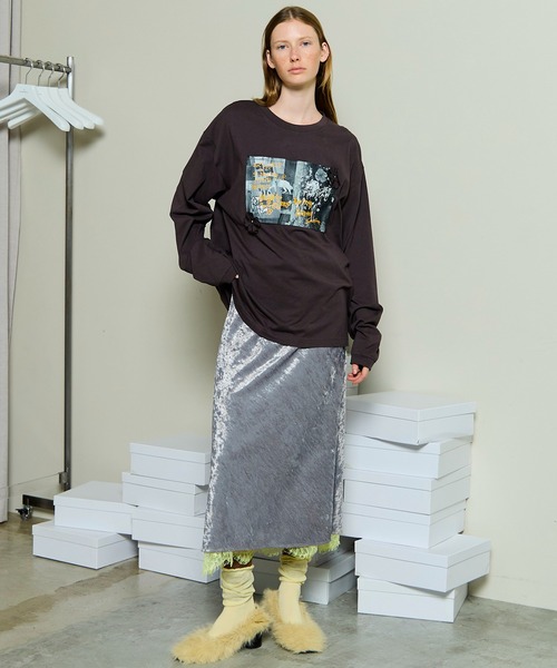 セール】Garden Flower Photo Print Long Sleeve Tee/ガーデンフォト