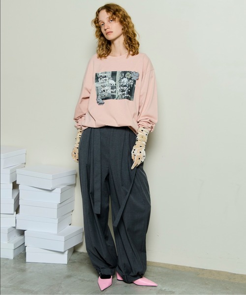 セール】Garden Flower Photo Print Long Sleeve Tee/ガーデンフォト