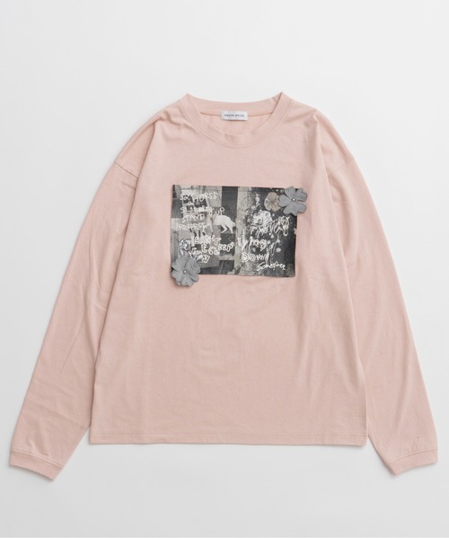 セール】Garden Flower Photo Print Long Sleeve Tee/ガーデンフォト