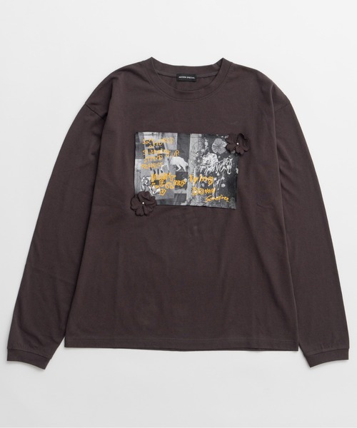 セール】Garden Flower Photo Print Long Sleeve Tee/ガーデンフォト
