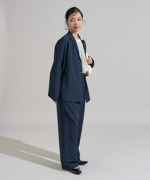 FREAK'S STORE（フリークスストア）の「【3点セットアイテム～トリオットシリーズ～】ジャケット セットアップ ブラウスセット 限定展開（セットアップ・レディース・ネイビー/ブラウン/ライトグレー・SMALL/MEDIUM）」の5枚目の写真