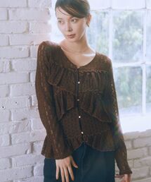earth music&ecology | レースフリルメローカーディガン(シャツ/ブラウス)