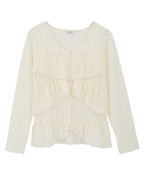 earth music&ecology（アースミュージックアンドエコロジー）の「レースフリルメローカーディガン（シャツ/ブラウス・レディース・アイボリー/ブラウン・FREE）」の15枚目の写真