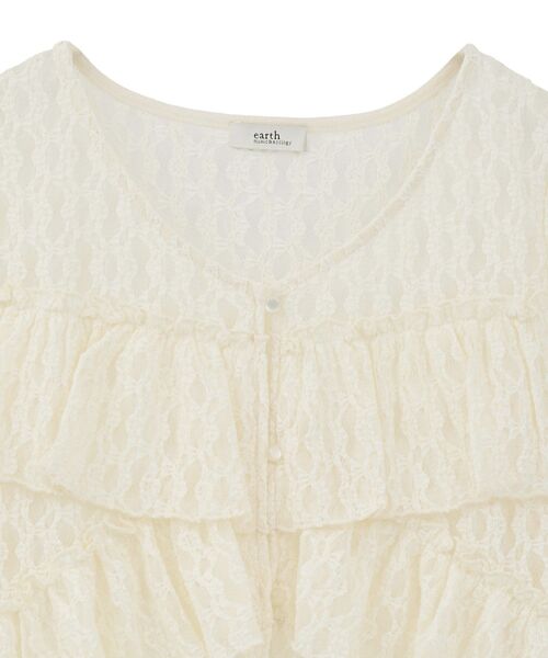 earth music&ecology（アースミュージックアンドエコロジー）の「レースフリルメローカーディガン（シャツ/ブラウス・レディース・アイボリー/ブラウン・FREE）」の17枚目の写真