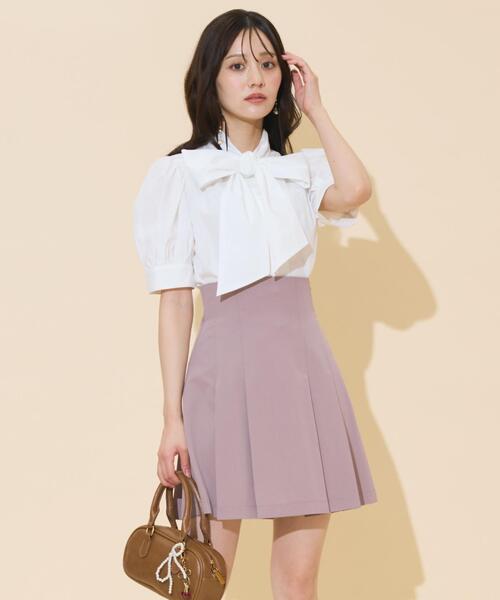 WILLSELECTION(ウィルセレクション)の「ハイウエストプリーツミニスカート(スカート・レディース・ピンク/ダークブラウン/ブラック・FREE)」の7枚目の写真