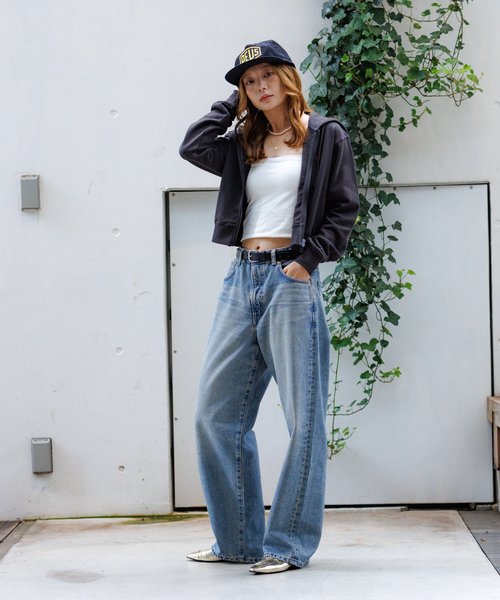 BEVERLY HILLS POLO CLUB(ビバリーヒルズポロクラブ)の「【BEVERY HILLS P.C/ビバリーヒルズポロクラブ】クロップドフルジップフーディ/トップス/パーカー【WEB限定】(パーカー・レディース・グレー/ブラック・フリー)」の6枚目の写真