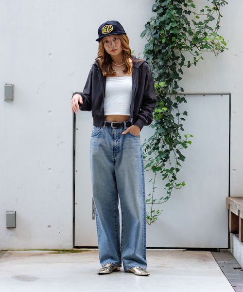 BEVERLY HILLS POLO CLUB(ビバリーヒルズポロクラブ)の「【BEVERY HILLS P.C/ビバリーヒルズポロクラブ】クロップドフルジップフーディ/トップス/パーカー【WEB限定】(パーカー・レディース・グレー/ブラック・フリー)」の8枚目の写真