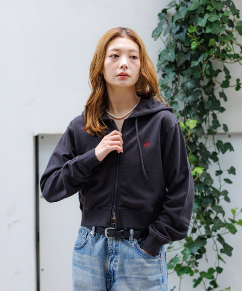 BEVERLY HILLS POLO CLUB(ビバリーヒルズポロクラブ)の「【BEVERY HILLS P.C/ビバリーヒルズポロクラブ】クロップドフルジップフーディ/トップス/パーカー【WEB限定】(パーカー・レディース・グレー/ブラック・フリー)」の10枚目の写真