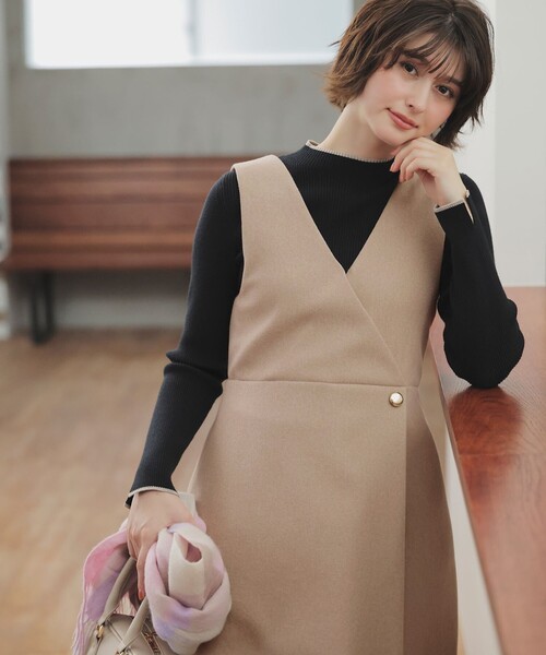 ANY SIS（エニィスィス）の「【2SET】ジャンパースカート × ニット セット（セットアップ・レディース・ベージュ系/グレー系・X-LARGE）」の6枚目の写真