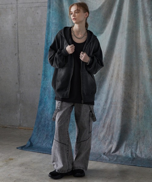 完売商品　ブラックビンテージ パーカー 日本別注】MPオリジナル オーバーサイズ ヴィンテージ加工 袖