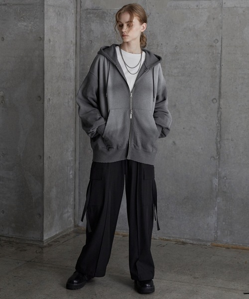 SERACE（セラス）の「【SERACE】Vintage design heavy weight spray full zip parker / ヴィンテージデザインヘビーウェイトスプレーフルジップパーカー（パーカー・メンズ・ブラック/グレー/ブルー/ホワイト・L/S/M）」の6枚目の写真