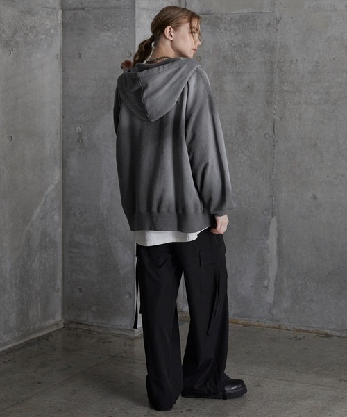 SERACE（セラス）の「【SERACE】Vintage design heavy weight spray full zip parker / ヴィンテージデザインヘビーウェイトスプレーフルジップパーカー（パーカー・メンズ・ブラック/グレー/ブルー/ホワイト・L/S/M）」の9枚目の写真