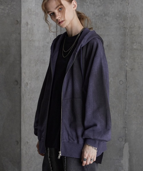 SERACE（セラス）の「【SERACE】Vintage design heavy weight spray full zip parker / ヴィンテージデザインヘビーウェイトスプレーフルジップパーカー（パーカー・メンズ・ブラック/グレー/ブルー/ホワイト・L/S/M）」の17枚目の写真