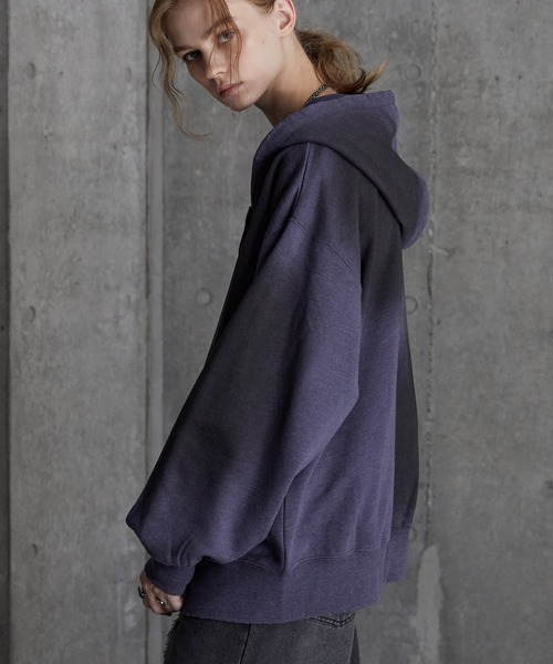 SERACE（セラス）の「【SERACE】Vintage design heavy weight spray full zip parker / ヴィンテージデザインヘビーウェイトスプレーフルジップパーカー（パーカー・メンズ・ブラック/グレー/ブルー/ホワイト・L/S/M）」の18枚目の写真