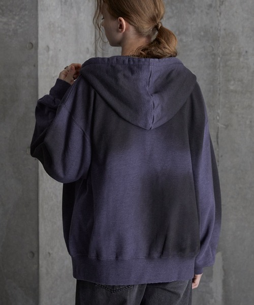 SERACE（セラス）の「【SERACE】Vintage design heavy weight spray full zip parker / ヴィンテージデザインヘビーウェイトスプレーフルジップパーカー（パーカー・メンズ・ブラック/グレー/ブルー/ホワイト・L/S/M）」の19枚目の写真