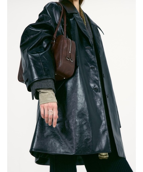 LOW CLASSIC(ロウ クラシック)の「TEXTURED LEATHER HALF COAT(その他アウター・レディース・ブラック・S)」の6枚目の写真