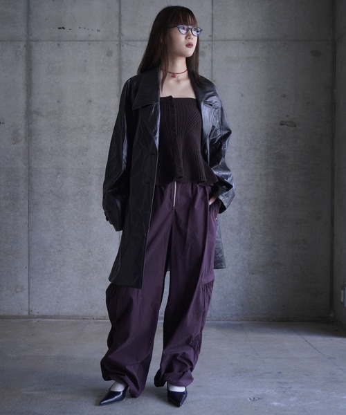LOW CLASSIC(ロウ クラシック)の「TEXTURED LEATHER HALF COAT(その他アウター・レディース・ブラック・S)」の7枚目の写真
