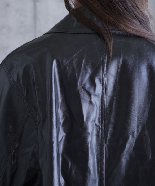 LOW CLASSIC(ロウ クラシック)の「TEXTURED LEATHER HALF COAT(その他アウター・レディース・ブラック・S)」の13枚目の写真