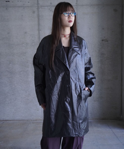 LOW CLASSIC(ロウ クラシック)の「TEXTURED LEATHER HALF COAT(その他アウター・レディース・ブラック・S)」の9枚目の写真