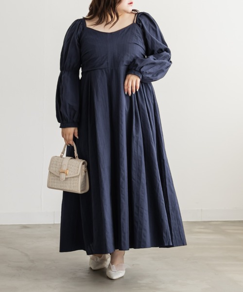 CLETTE(クレット)の「CLETTEオリジナル3WAYスリーブロングワンピース(ワンピース・レディース・アイボリー系/ネイビー/ブラック/ブラック系その他・LL/4L/3L)」の4枚目の写真