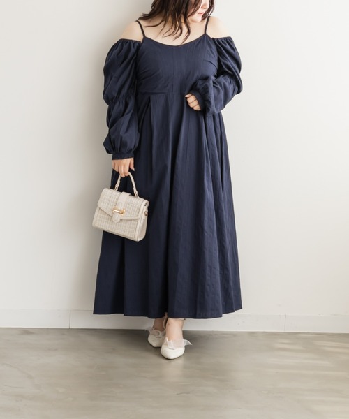 CLETTE(クレット)の「CLETTEオリジナル3WAYスリーブロングワンピース(ワンピース・レディース・アイボリー系/ネイビー/ブラック/ブラック系その他・LL/4L/3L)」の19枚目の写真