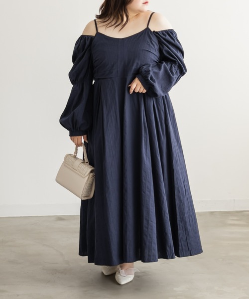 CLETTE(クレット)の「CLETTEオリジナル3WAYスリーブロングワンピース(ワンピース・レディース・アイボリー系/ネイビー/ブラック/ブラック系その他・LL/4L/3L)」の17枚目の写真