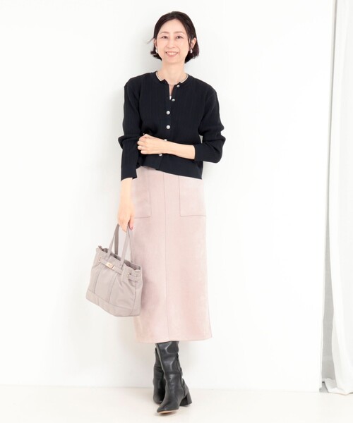 MICO COULIER(ミコクリエ)の「ミニケーブルウーリーエステルニット(ニット/セーター・レディース・ネイビー/モカ/キナリ・38)」の12枚目の写真