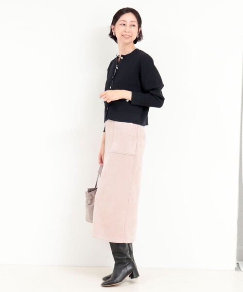 MICO COULIER(ミコクリエ)の「ミニケーブルウーリーエステルニット(ニット/セーター・レディース・ネイビー/モカ/キナリ・38)」の6枚目の写真