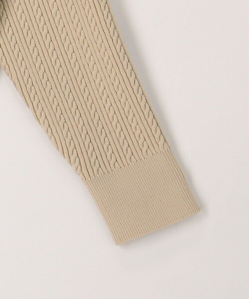 MICO COULIER(ミコクリエ)の「ミニケーブルウーリーエステルニット(ニット/セーター・レディース・ネイビー/モカ/キナリ・38)」の15枚目の写真