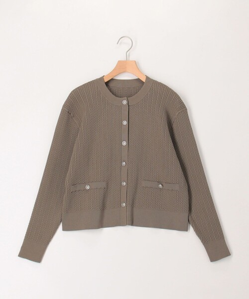 MICO COULIER(ミコクリエ)の「ミニケーブルウーリーエステルニット(ニット/セーター・レディース・ネイビー/モカ/キナリ・38)」の4枚目の写真