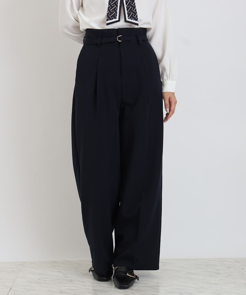 TRUDEA(トルディア)の「ベルテッド ワイドパンツ(その他パンツ・レディース・ネイビー/ブラック/グレイッシュベージュ・SMALL/LARGE/MEDIUM)」の3枚目の写真