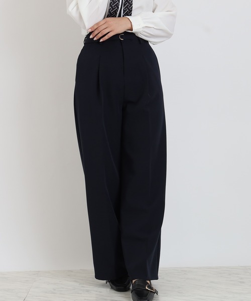 TRUDEA(トルディア)の「ベルテッド ワイドパンツ(その他パンツ・レディース・ネイビー/ブラック/グレイッシュベージュ・SMALL/LARGE/MEDIUM)」の8枚目の写真