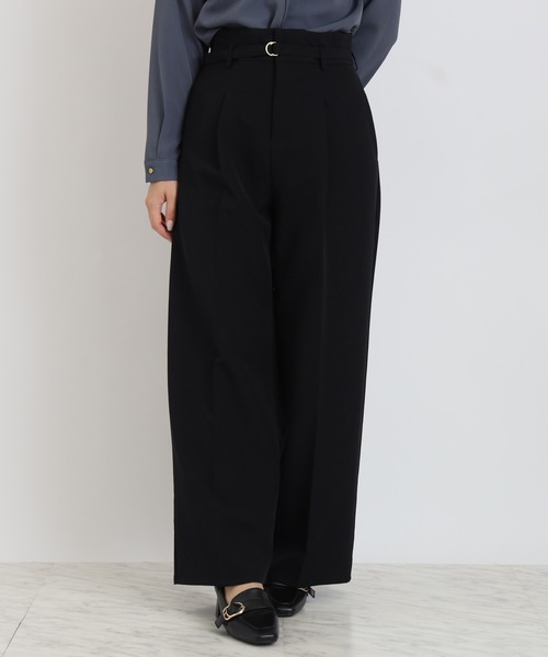 TRUDEA(トルディア)の「ベルテッド ワイドパンツ(その他パンツ・レディース・ネイビー/ブラック/グレイッシュベージュ・SMALL/LARGE/MEDIUM)」の12枚目の写真