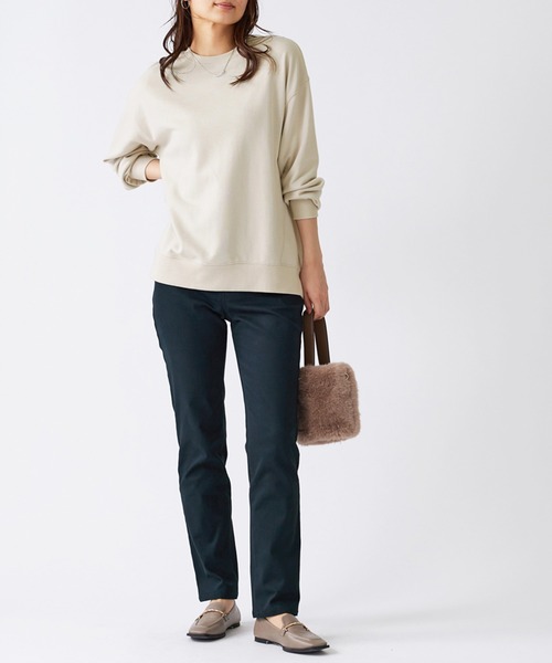 BELLUNA PLUS（ベルーナ）の「軽やか綿混スウェット（Tシャツ/カットソー・レディース・グレイッシュベージュ/ネイビー/チャコール/ライラック・LARGE/MEDIUM/X-LARGE）」の13枚目の写真
