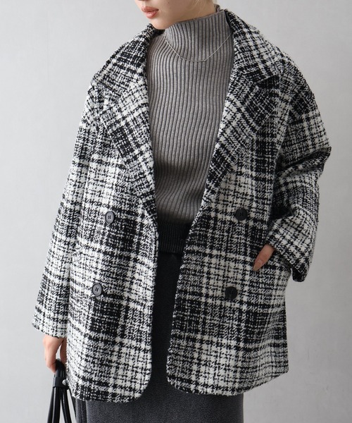 タグ付き♢moussy♦︎OVER ブレザー　チェック柄ジャケット♡コート セール】ブークレチェックビッグジャケット（その他アウター）｜SpRay