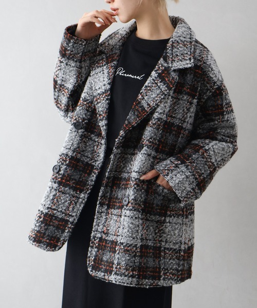 セール】ブークレチェックビッグジャケット（その他アウター）｜SpRay