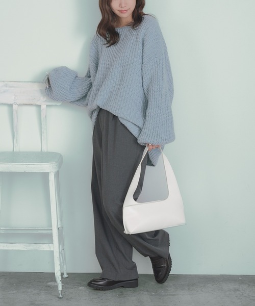 H.TOKYO(エイチトウキョウ)の「ゆったりシルエット チュニックニット(ニット/セーター・レディース・ライトグレー/ブラック/ライトブルー・FREE)」の13枚目の写真
