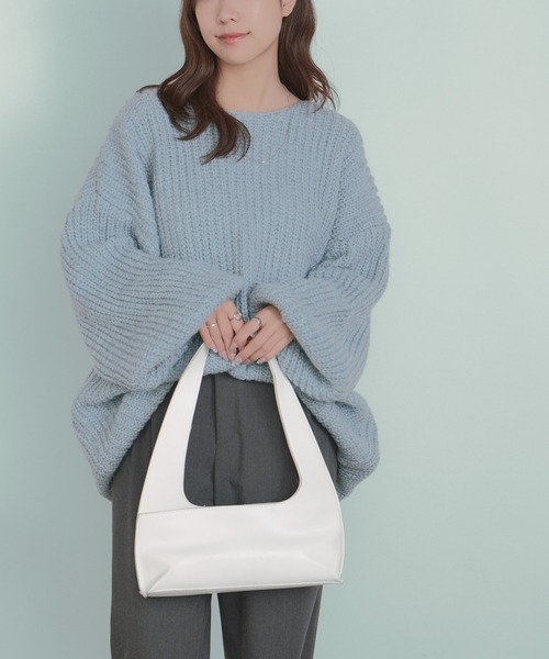 H.TOKYO(エイチトウキョウ)の「ゆったりシルエット チュニックニット(ニット/セーター・レディース・ライトグレー/ブラック/ライトブルー・FREE)」の11枚目の写真
